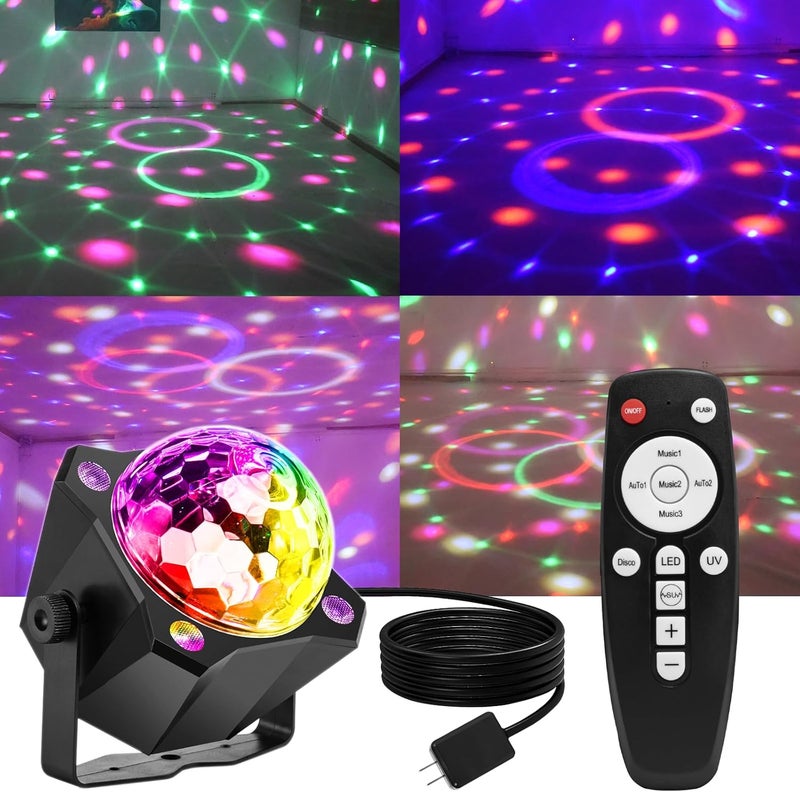 XJXTC Disco Ball Party Lights Sound Activated with Strobe Effect for Halloween Christmas Parties Birthday Karaoke Wedding Home Club Decor - Image 3
